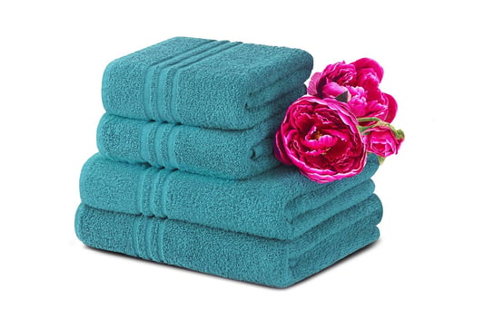 Komplet ręczników średnich KONSIMO Mantel, turkusowy, 70x130, 50x90 cm, 4 szt. Konsimo