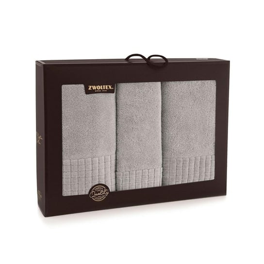 Komplet ręczników w pudełku 3 szt Paulo 3 AB Sepia-5908 ręczniki 30x50 50x100 70x140 Zwoltex