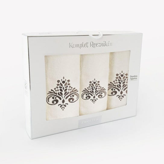 Komplet ręczników w pudełku 3 szt Sułtan ekrii ornament Zwoltex