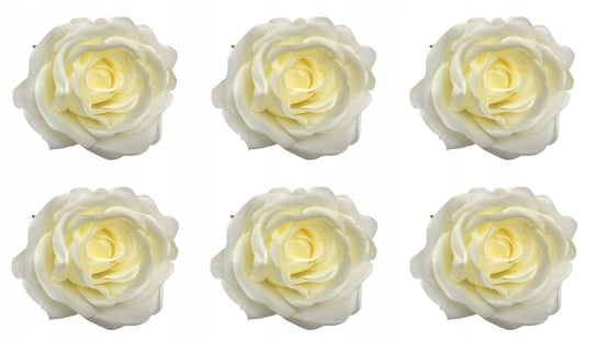 Komplet Róża Biała Sztuczna Na Aranżację Bukiet 6X DOMOSFERA