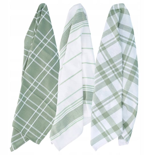 Komplet ścierka kuchenna ręcznik bawełna 100% zielony chłonny 3 sztuki Nice Stuff