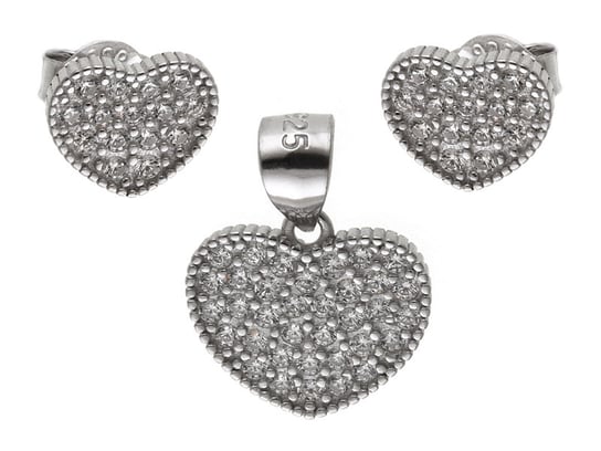 Komplet srebrny serca serduszka z0715- 3g. FALANA
