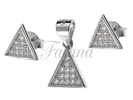 Komplet srebrny z cyrkonią trójkąt z0610 - 2,3g. FALANA