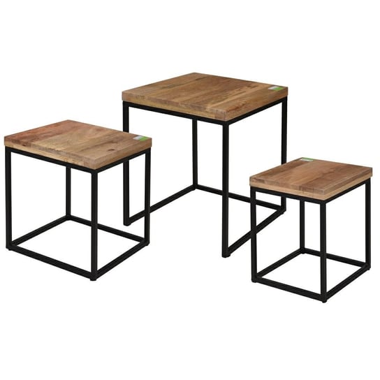 Komplet stolików kawowych HOME STYLING COLLECTION, czarno-brązowe, 3 szt. Home Styling Collection