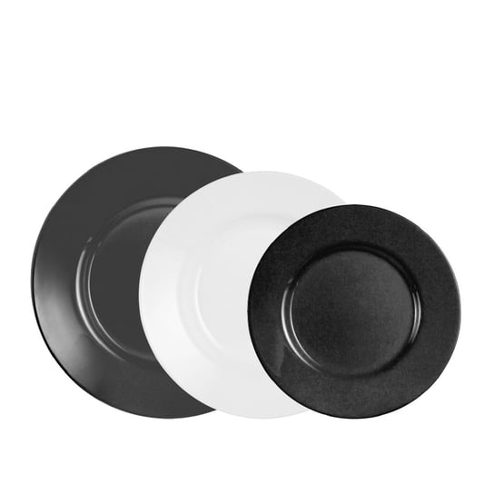 Komplet talerzy serwis EVERYDAY biało-czarny 19 el Luminarc