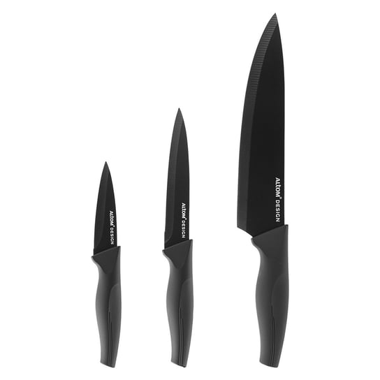 Komplet trzech noży kuchennych czarnych Non Stick ALTOMDESIGN