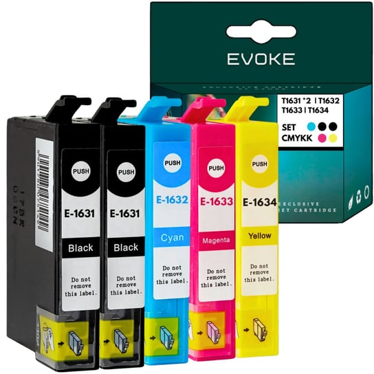 Komplet tuszy do drukarki Epson T1631 x2 + T1632 + T1633 + T1634 XL Evoke