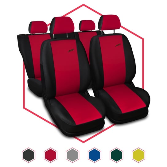 Komplet uniwersalnych pokrowców samochodowych XR czerwone Auto-Dekor