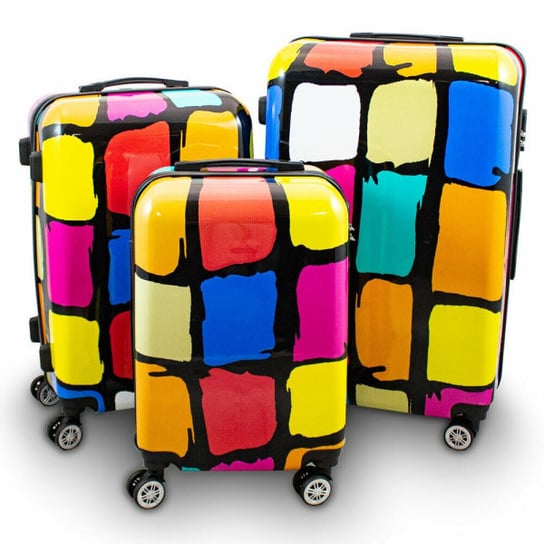 Komplet walizek podróżnych 3 szt do samolotu Berwin Patch XL+L+M na 4 kółkach z rączką teleskopową / BERWIN Inna marka