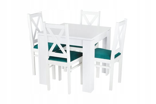 Komplet Zestaw Inter Stół 80/80 + 4 Krzesła Biały Inny producent