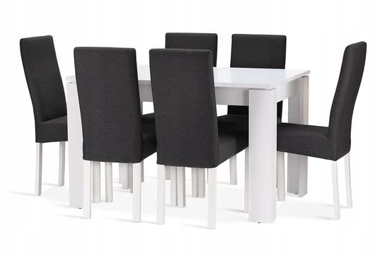 Komplet Zestaw Nely Stół 120/80 + 6 Krzeseł Biały Inny producent