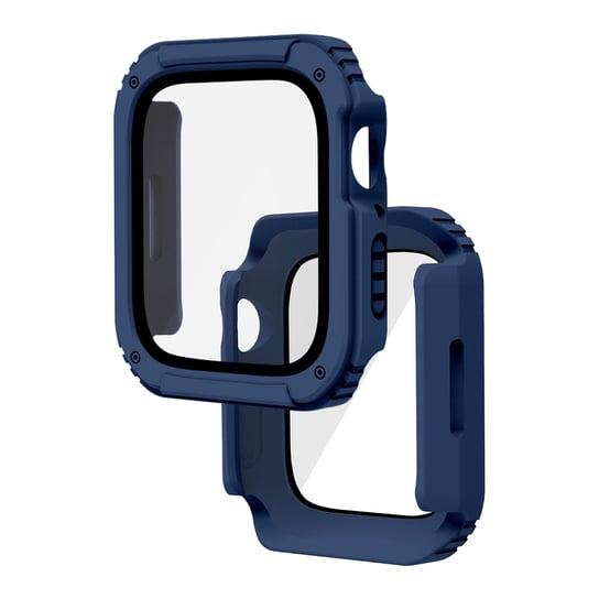 Kompletne zabezpieczenie ekranu ze szkła hartowanego Apple Watch Series 8/7, 41 mm, granatowe Avizar