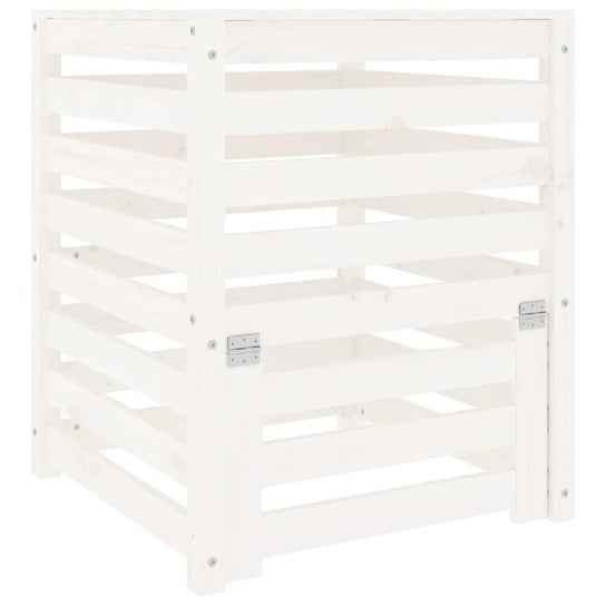 Kompostownik, biały, 63,5x63,5x77,5 cm, lite drewno sosnowe VMP