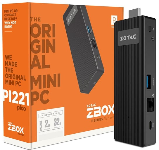 Komputer miniPC ZOTAC ZBOX PI221, 2 GB RAM, Intel HD, 32 GB Zotac
