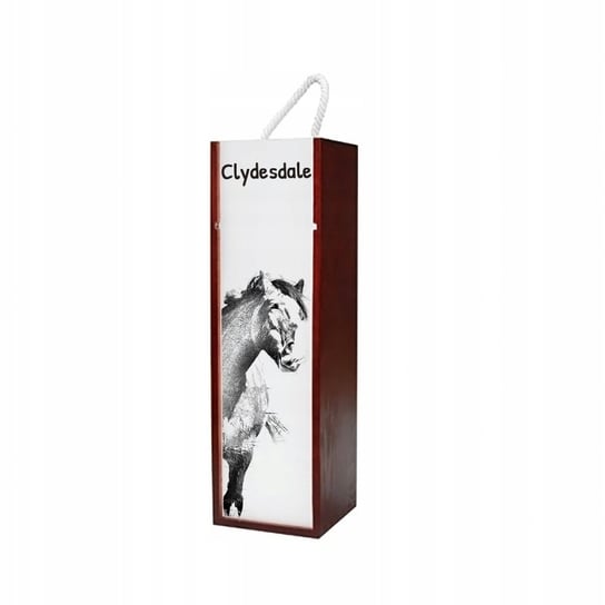 Koń Clydesdale Pudełko na wino z grafiką zdjęciem Inna marka
