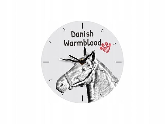 Koń Duński warmblood Stojący zegar z grafiką, MDF Inna marka
