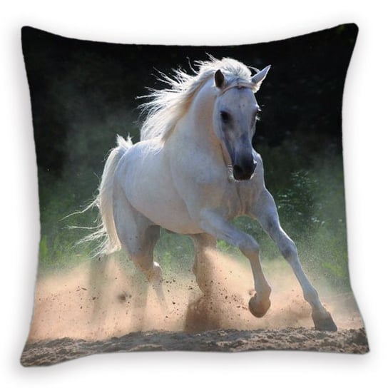 Koń, Poduszka, 40x40 cm Biała Herding
