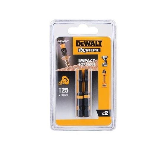 Końcówka DEWALT udarowa t25, 50 mm, 2 szt DT70534T DeWalt