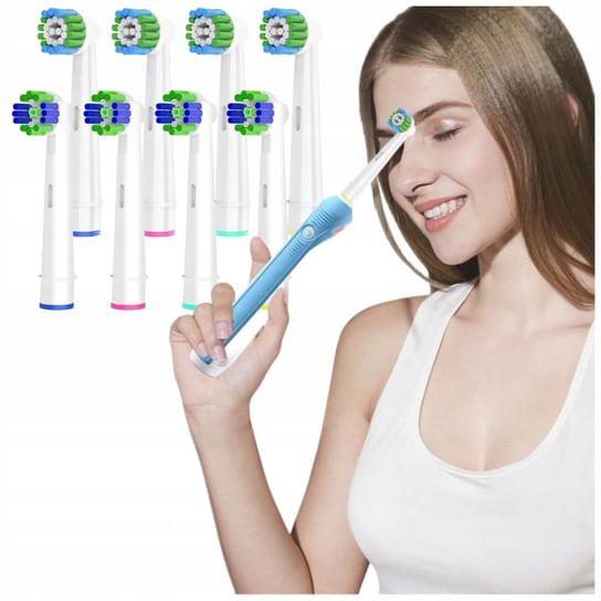 Koncowki Do Szczoteczek Oral-B Braun 8 szt Glowice Wymienne Do Zebow bez marki