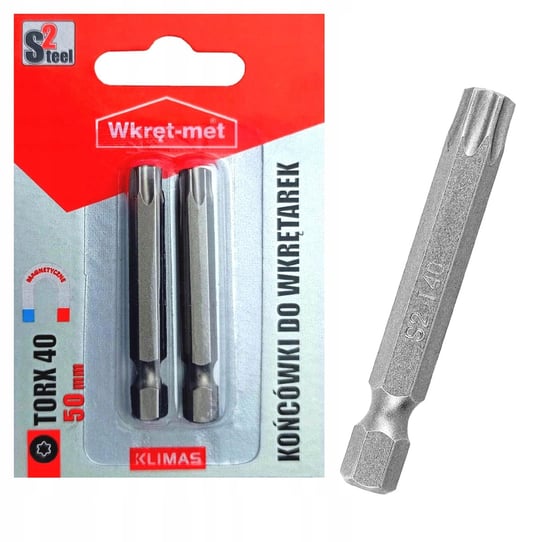 Końcówki do wkrętarek bity bit TORX TX 40 dł 50mm KLIMAS