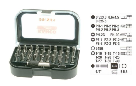 Końcówki wkrętakowe BAHCO 59/S31, 31 elementów BAHCO