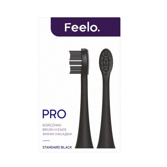 Końcówki wymienne Feelo Pro Black Standard do szczoteczki sonicznej Feelo Pro Feelo