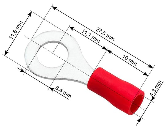 Konektor oczkowy izolowany M8 8mm / 10 sztuk Prolech