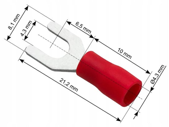 Konektor widełkowy śruba 4,3mm kabel 4,3mm 100szt Inna marka