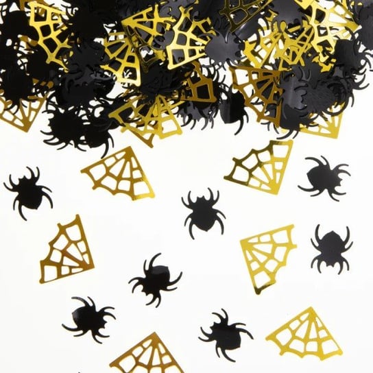 Konfetti foliowe Halloween Pająki i pajęczyny złoto-czarne 15g PartyPal