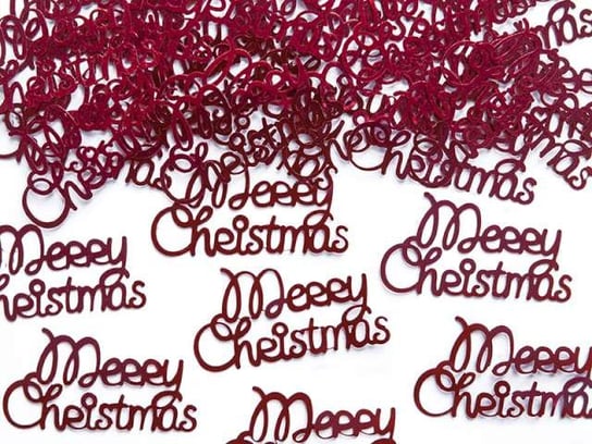 Konfetti Merry Christmas, czerwone, 4,2x2,2 cm, 3 g PartyDeco
