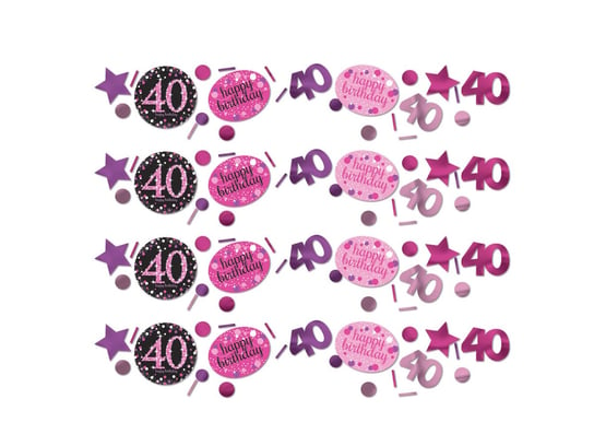 Konfetti różowe na 40 - czterdziestka - 34 g Amscan