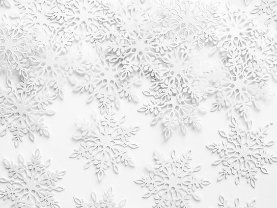 Konfetti Śnieżynki, perłowy, 3,1 x 3,6 cm, 20 sztuk PartyDeco