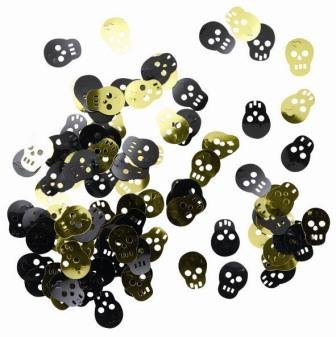 Konfetti w kształcie czaszki, złoto-czarne Riethmuller