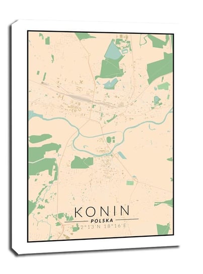 Konin mapa kolorowa - obraz na płótnie 30x40 cm Galeria Plakatu