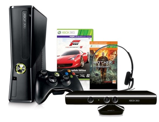 Konsola Microsoft Xbox 360 250GB HVB + Kinect + Kinect Adventures + Forza 4 Essentials + Wiedźmin 2 Microsoft