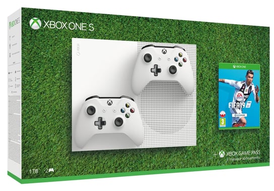 Konsola MICROSOFT Xbox One S, 1 TB + 2 kontrolery + FIFA 19 Microsoft