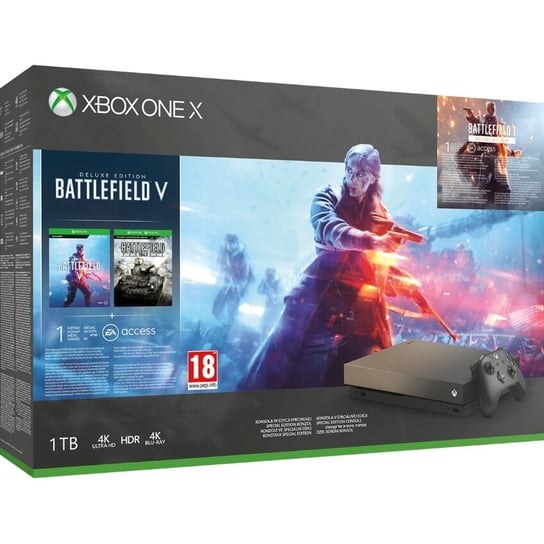 Konsola MICROSOFT Xbox One X, 1 TB + Battlefield V + Battlefield 1943 + Battlefield 1: Revolution Microsoft