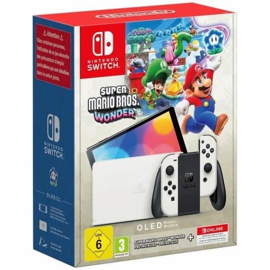 Konsola NINTENDO Switch OLED + Super Mario Bros Wonder +  abonament 12 miesięcy Nintendo Switch Online Nintendo