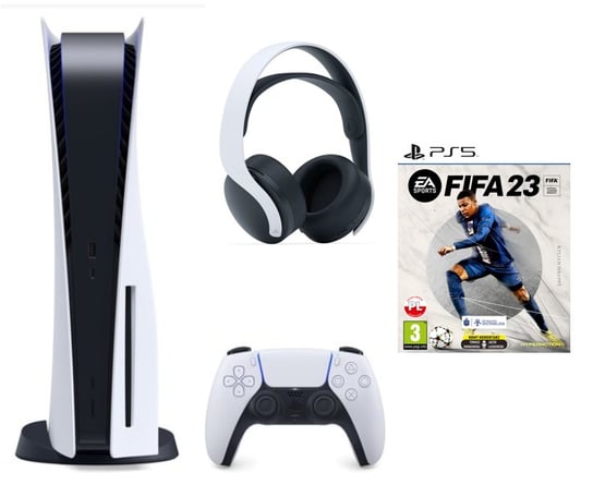 Konsola Playstation 5 Standard B + Gra PS5 FIFA 23 + PS5 Pulse 3D Wireless Headset Sony Interactive Entertainment