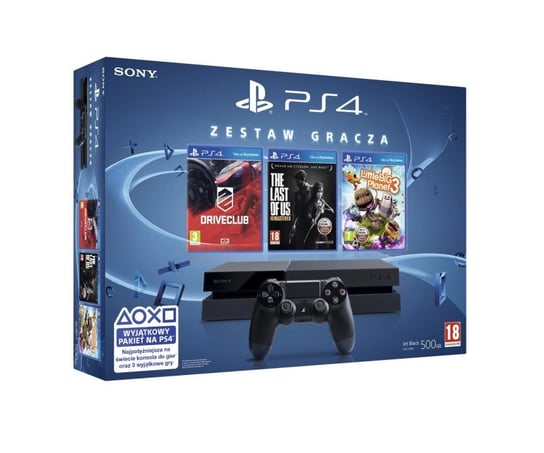 Konsola Sony PlayStation 4 500 GB + The Last of Us + Drive Club + LittleBigPlanet 3 Sony Interactive Entertainment