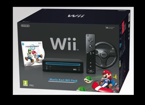 Konsola Wii czarna + Mario Kart Pak Nintendo