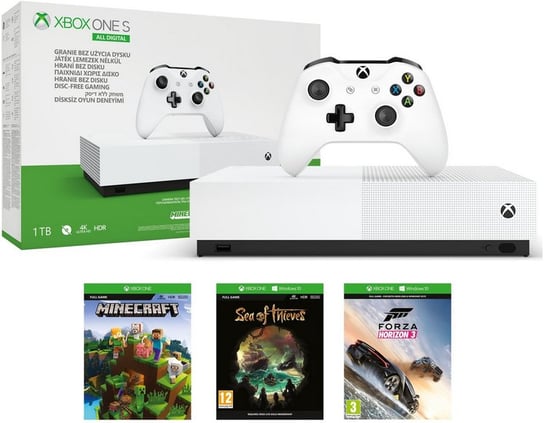 Konsola Xbox One S All Digital, 1 TB + Minecraft + Sea of Thieves + Forza Horizon 3 Microsoft