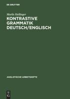 Kontrastive Grammatik Deutsch/Englisch Hellinger Marlis
