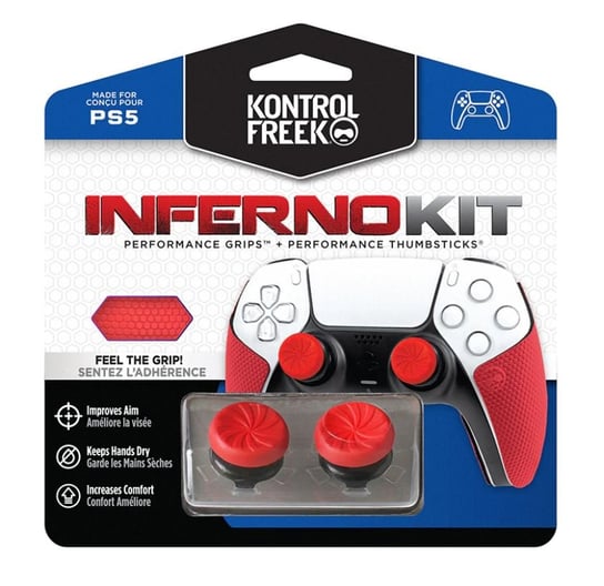KontrolFreek Zestaw Nakładki na Analogi + Grip do Pada Performance Kit Inferno - PS5 KontrolFreek