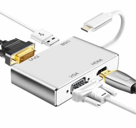 Konwerter 4 w 1 USB Type C na VGA / DVI 4K / HDMI 4K / USB 2.0 Inna marka