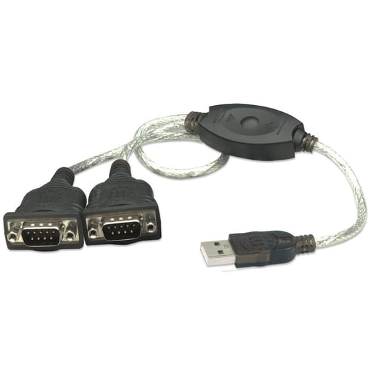 Konwerter / Adapter Manhattan USB / 2xRS232/COM/DB9 M/M 0,45m Manhattan