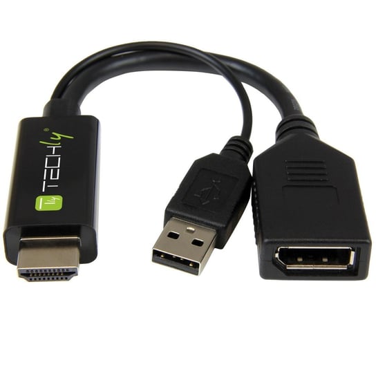 Konwerter / Adapter Techly HDMI z zasilaniem USB na DisplayPort 4K*60Hz Techly