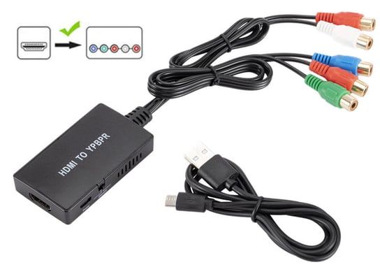 Konwerter Adapter z HDMI na COMPONENT YPbPr / LP Audio / 5x chinch HP