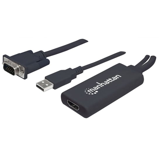 Konwerter HDMI/VGA Manhattan 1080p z USB/Audio 29cm. Manhattan