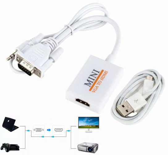 Konwerter Obrazu Z Vga + Audio Jack 3,5mm Do HDMI Inna marka